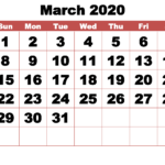 Free Printable March 2020 Calendar With Week Numbers