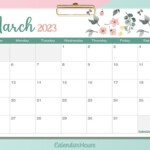 Free Printable March 2023 Calendar CalendarHours