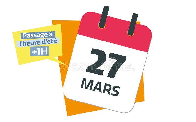 French 27 March Calendar Stock Illustration Illustration Of 