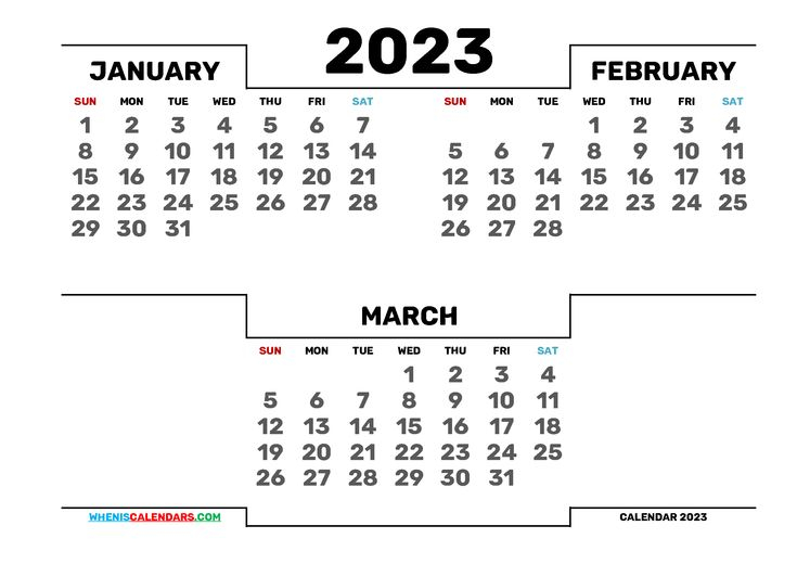 January February March 2023 Calendar Printable In 2021 Calendar