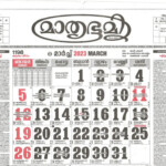 Malayalam Calendar 2023 PDF Mathrubhumi Calendar 2023 Malayalam