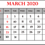 March 1 2020 Calendar Calendar Printables Free Templates