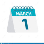 March 1 Calendar Icon Vector Illustration Of One Day Of Month