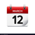 March 12 Flat Daily Calendar Icon Date Royalty Free Vector