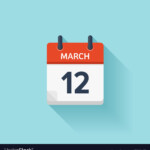 March 12 Flat Daily Calendar Icon Date Royalty Free Vector