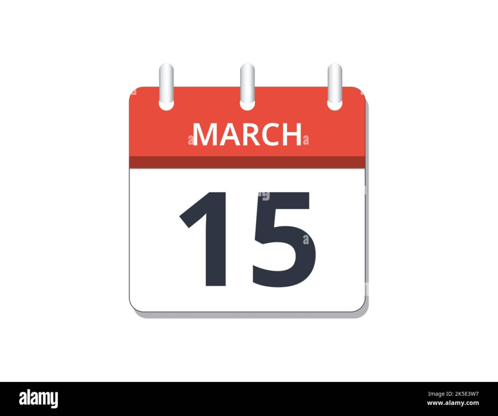 March 15th Calendar Icon Vector Concept Of Schedule Business And 