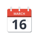 March 16th Calendar Icon Vector Concept Of Schedule Business And