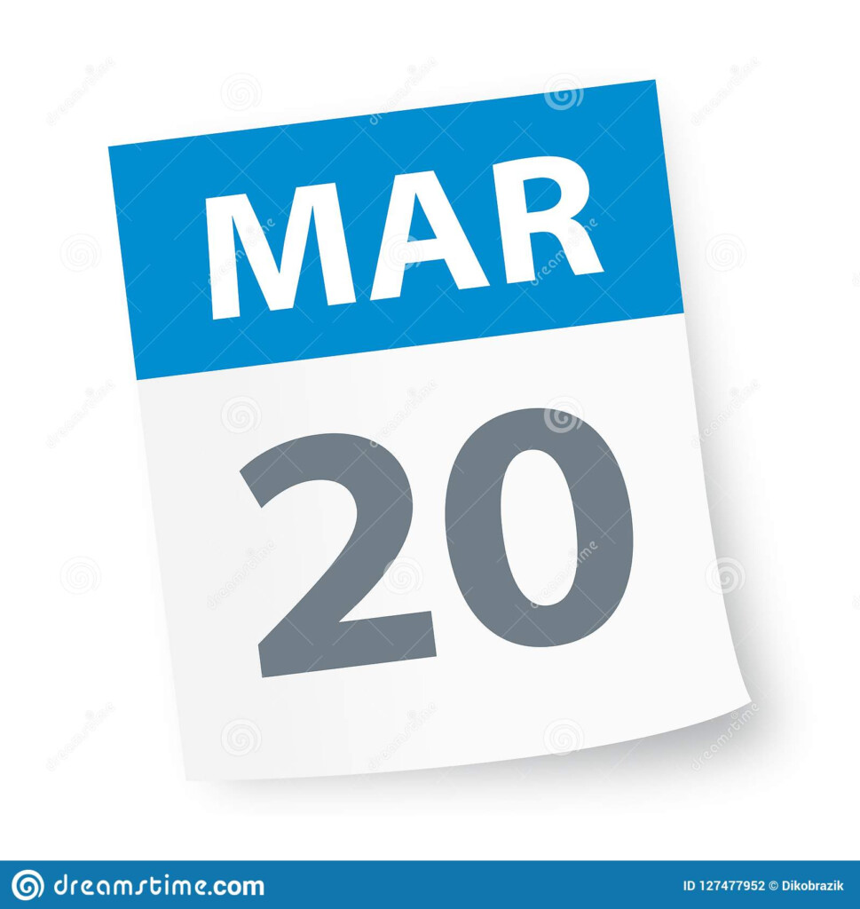 March 20 Calendar Icon Stock Illustration Illustration Of Calendar 