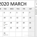 March 2020 Holidays Calendar March Holidays Holiday Calendar