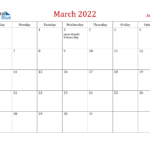 March 2022 Calendar Anguilla