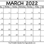 March 2022 Calendar Free Printable Calendar Templates March 2022