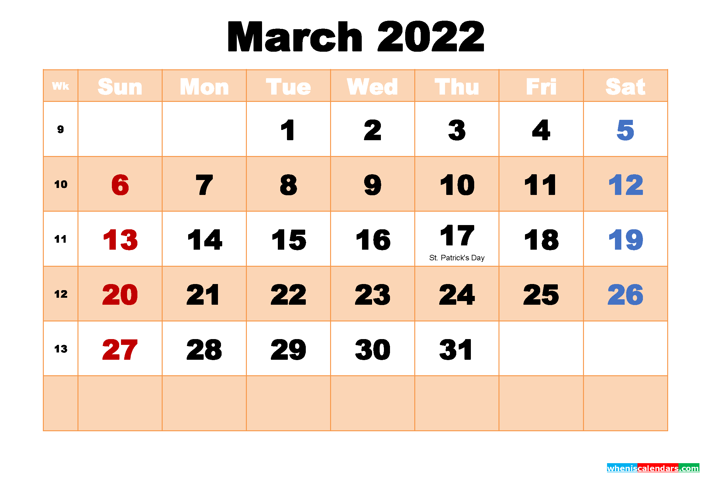 March 2022 Calendar Free Printable Calendar Templates March 2022