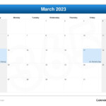 March 2023 Calendar