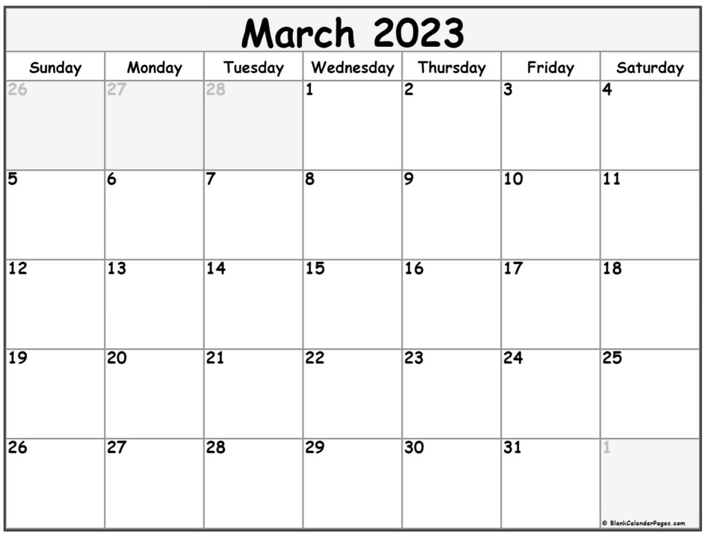 March 2023 Calendar Free Printable Calendar