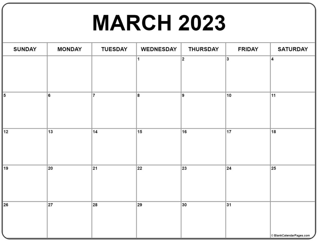 March 2023 Calendar Free Printable Calendar