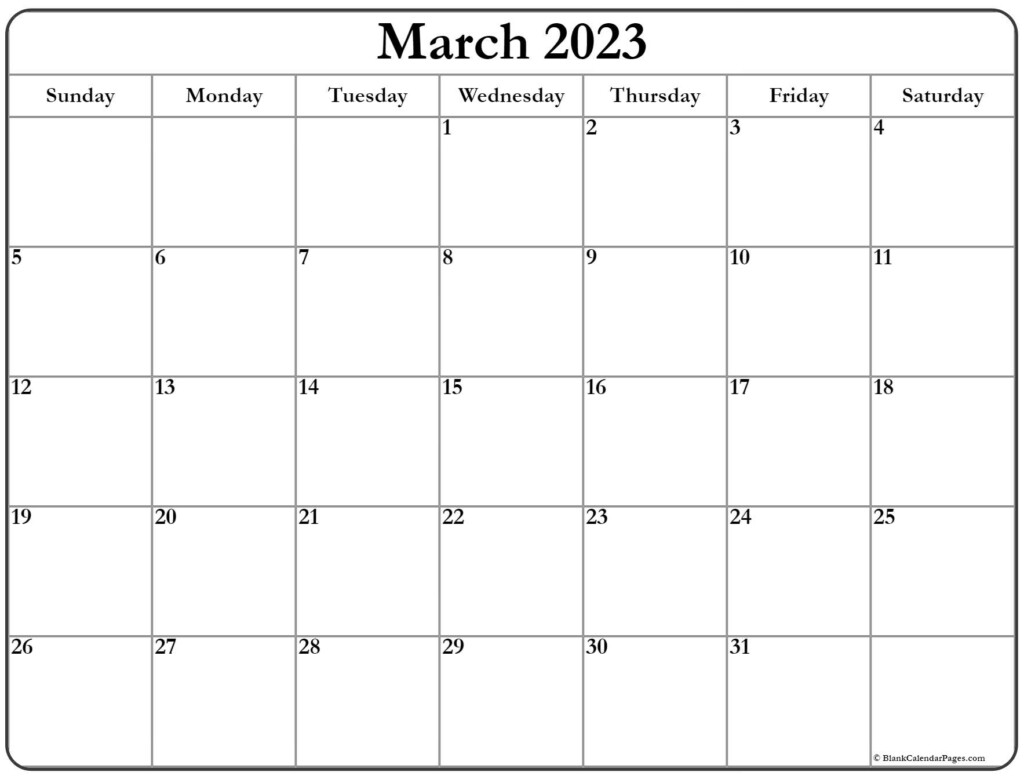 March 2023 Calendar Free Printable Calendar