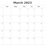 March 2023 Calendar Maker