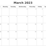 March 2023 Calendar Maker