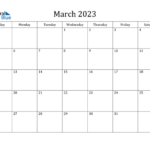 March 2023 Calendar PDF Word Excel