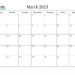 March 2023 Calendar PDF Word Excel