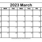 March 2023 Calendar Printable PDF Blank Templates