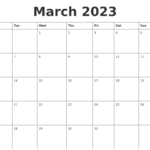 March 2023 Calendar Printables