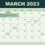 March 2023 Calendar Template Google Docs Illustrator Word Apple