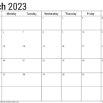 March 2023 Calendar With Holidays Handy Calendars