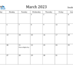 March 2023 Calendar With South Africa Holidays