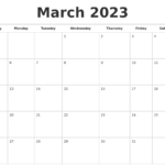 March 2023 Calendars Free