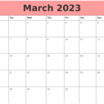 March 2023 Calendars That Work