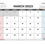 March 2023 Printable Calendar Free Monthly Calendar