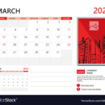 March 2023 Template calendar Design Royalty Free Vector