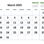 March 2025 Calendar With Extra large Dates WikiDates