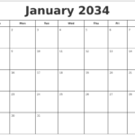 March 2034 Calendar Maker