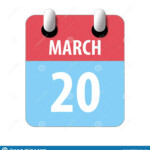 March 20th Day 20 Of Month Simple Calendar Icon On White Background