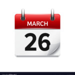 March 26 Flat Daily Calendar Icon Date Royalty Free Vector