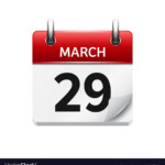 March 29 Flat Daily Calendar Icon Date Royalty Free Vector