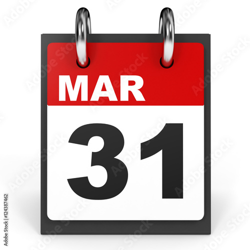 March 31 Calendar On White Background Stock Photo And Royalty free