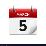 March 5 Flat Daily Calendar Icon Date And Vector Image