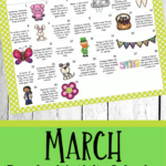 March Activity Calendar For Preschoolers March Activities Kids