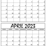 March April 2023 Calendar Templates Two Months