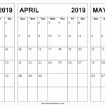 March April And May 2019 Calendar Qualads