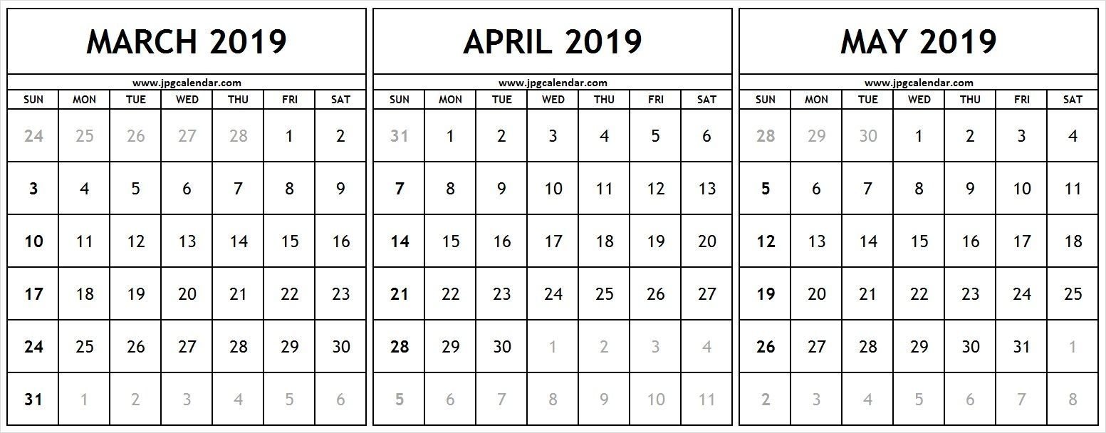 March April May 2019 Calendar march april may 2019calendar