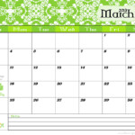 March Calendar Blooming Homestead