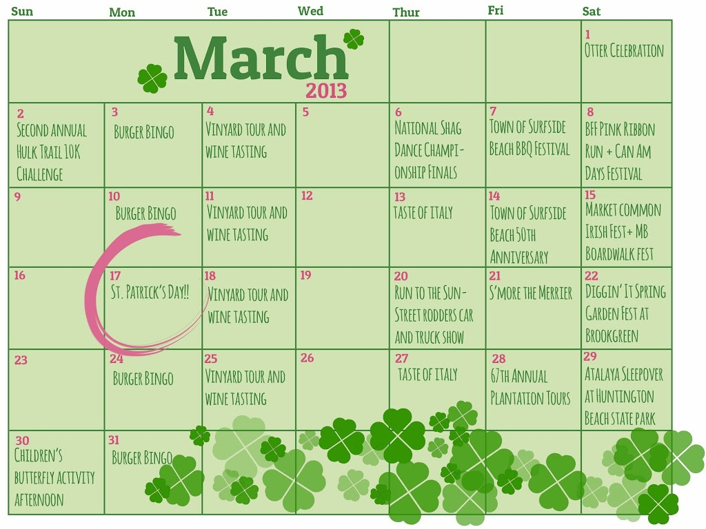 March Calendar Of Events There s Always Something To Do In Myrtle 