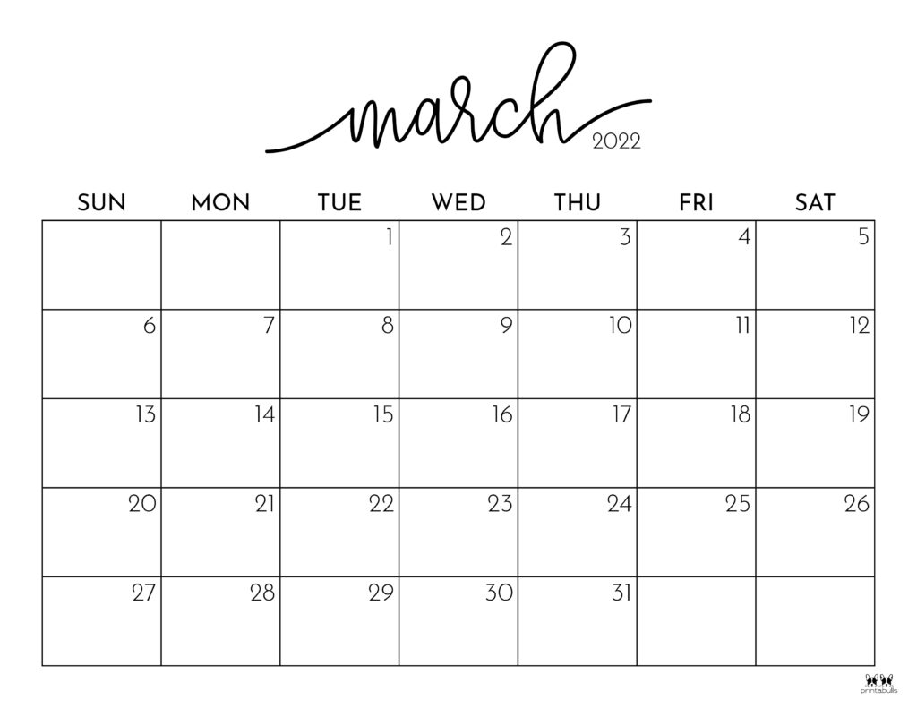 March Calendar Print Out Www persons jp