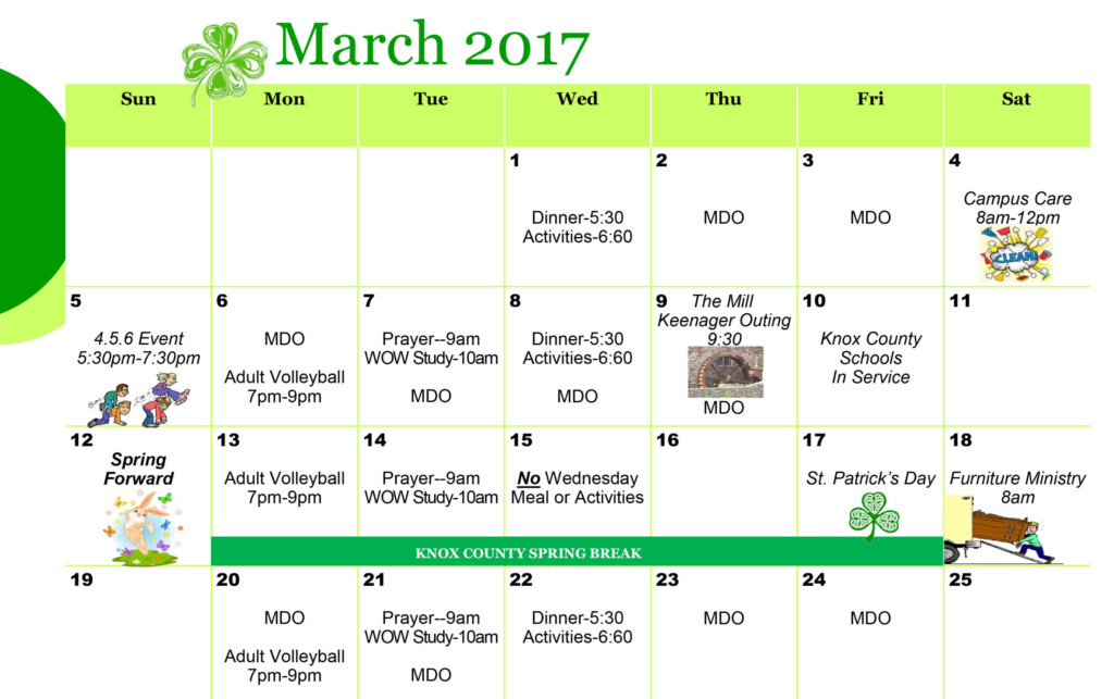 March Calendar West Towne Christian Church