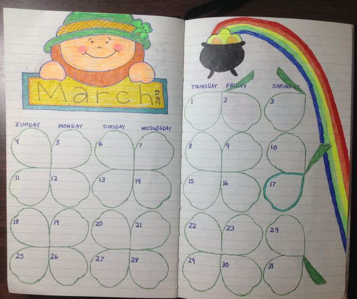 March Preschool Calendar