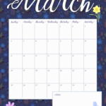 March Printable Calendar Papier Bonbon